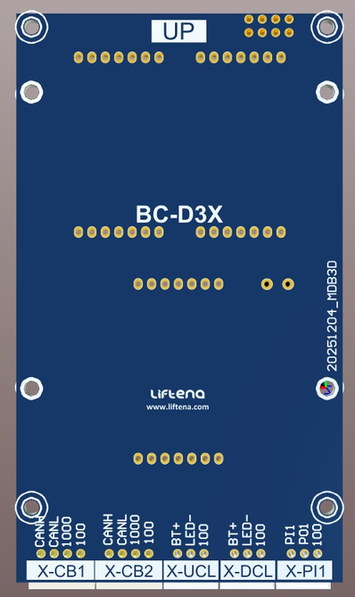Rear 3D view of the BC-D3X board