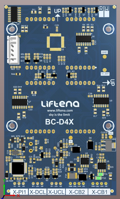 Front 3D view of the BC-D4X board