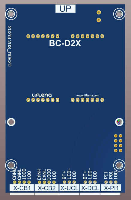 BC-D2X kartının arka yüzden 3B görüntüsü